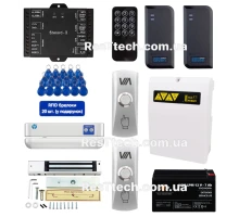 Комплект системы контроля доступа RFID/NFC на 2 двери с ИБП GEL АКБ